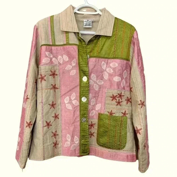 Parsley & sage cotton/silk embellished and embroidered light weight jacket - Picture 1 of 10